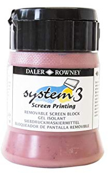 Daler-Rowney System3 Screen Printing Medium, Plastic Pot, 8.45oz - 250 ml, Removable Screen Block