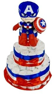 Gâteau à couches The Avengers Captain America (taille 2 (3-6 kg))