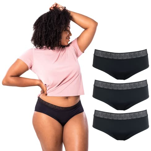 Selenacare Ropa interior menstrual para mujer, lavable, 100% vegana, sostenible, 25 ml, Negro , M