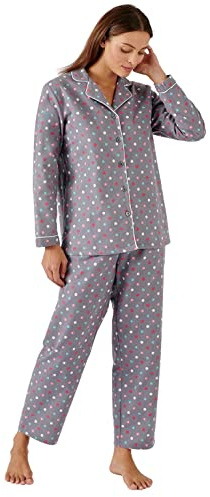 Damart - Pyjama Flanelle Coton imprimé Femme Gris Imprimé Taille 46-48 (L)