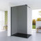 AQUALAVOS Duschwand Walk-In Dusche 120x200 cm Schwarz - Duschtrennwand Glas 8 mm ESG Mit Nano Clean Beschichtung - Grau Glaswand Mit Stabilisator