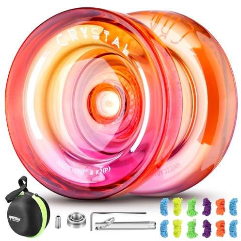 MAGICYOYO K2 Yoyo pour Enfants, Yoyo à Double Usage pour débutants/avancés, Roulement de YoYo de Remplacement + 12 Cordes de Yo yo + Outil de démontage + Axe + Sac de Yo-Yo