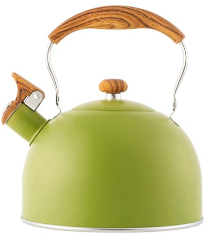 Bollitore con fischio in acciaio inossidabile bollitore per teiera con fischio da 2,5 l fornelli a gas a induzione Bollitore con fischio con manico antiscottatura Bollitore a gas, 2,5 l giallo