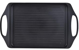 San Ignacio Compact - Placa Grill de 34 X 26 cm - Fabricada Aluminio Fundido - Interior Whitford En Negro y Exterior En Negro - Asador Resistente con Punto Inducción