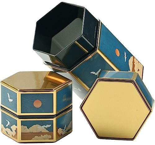 Lpitoy Tinplate te Organizer hexagon te förseglat glas te förvaringsbehållare vintage stil förvaring behållare för tesocker