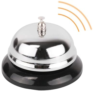 HREDZEO Call Bell, Restaurant Bar Hotel Schools Service Bell, Silver, Carbon Steel, Reception Occasion