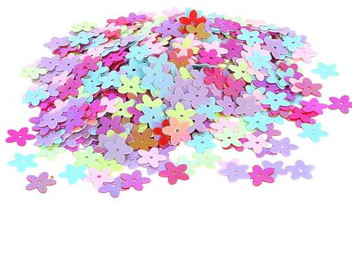 40 G Bunte Pailletten, Ca. 1900 Pailletten, Blumenförmige Pailletten, Pailletten-Bastelarbeiten, Nähdekoration, DIY-Zubehör, Party-Konfetti-Dekoration