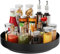 Organizador giratorio para especias, Lazy Susan – Bandeja giratoria de metal 32 cm para despensa de cocina mueble encimera de baño nevera mesa negro