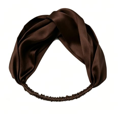 Yurosiay Fascia Elastica in Seta per Capelli da Donna 100% Pura Seta di Gelso 19 Momme Fascia per la Testa Accessori per Capelli in Raso per Ragazze Fascie per la Testa Bandana