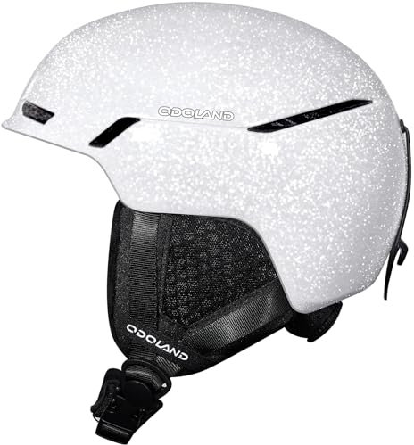 Odoland Skihelm, Glitzer Snowboardhelm für Damen und Mädchen Optimaler Schutz Größenverstellbar Belüftungssystem Snowboard zum Skifahren