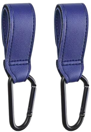 NUZAMAS 2 Stück Kinderwagen-Hakenclips Buggy-Clips Träger-Kinderwagenhaken Kinderwagenhaken Kinderwagenclips Kinderwagenhaken für Taschen Haken für Wickeltasche Mommy-Bag Kinderwagenzubehör Blau