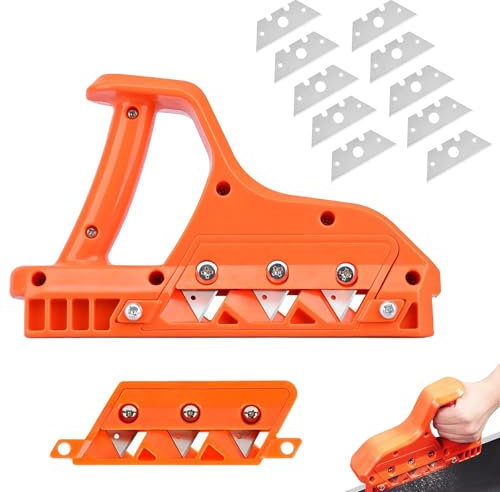 Coupe Rabot Placo, avec Jeu de Lames à 45° et 60°, Rabot Manuel pour Chants, Coupe Rapide pour Plaques de Plâtre, Rabot Polyvalent pour Chants de Plaques de Plâtre, de Liège avec 10 Lames