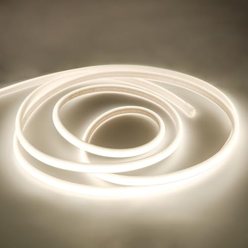 pcning Tiras LED COB AC 220V Directo con Enchufe e Interruptor 4000K 1M Day White Strip Lights Lamp for Outdoor Indoor Lighting (Blanco, 1M)
