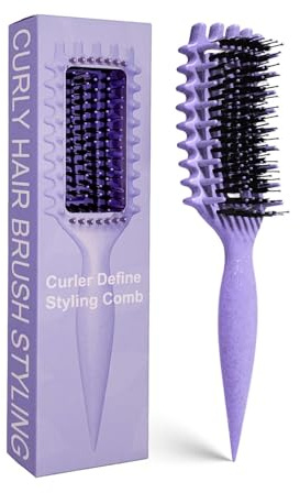 Curly Hair Brush Candybrush Curl Defining Brush for Detangling Shaping and Defining Curls for Women, Men, Wet & Dry Hair (Purple)