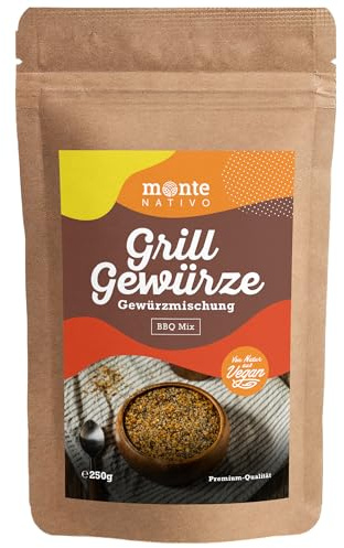 BBQ Seasoning Monte Nativo (250g) - BBQ Rub - Grill Spices - Gently dried and aromatic Spices ideal for Cooking and Seasoning