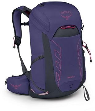 Osprey Tempest 26L Women's Lightweight Hiking Backpack - Daypack for Travel & Camping, Deep Fig/Hotspot Pink
