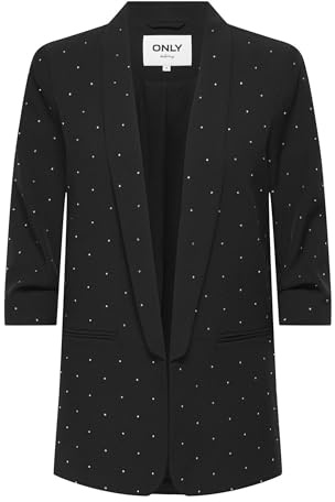 ONLY Onlelly Life Blazer 3/4 Rhinestone TLR, Noir, 40 Femmes