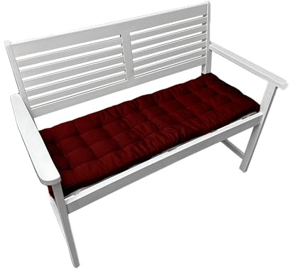 Brandsseller Cuscino per panchina, per esterni/interni, trapuntato, 27 (rosso bacche, ca. 120 x 40 x 4 cm)