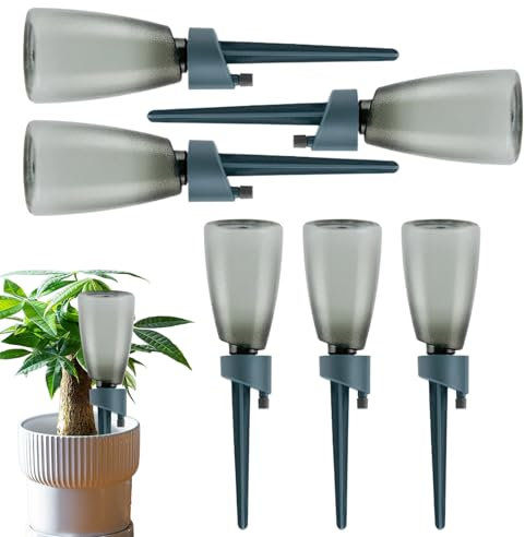 Punte di irrigazione per piante, 6 pezzi, sfere di irrigazione con bottiglia, automatico a goccia con valvola di controllo, per uso quotidiano 12,99 x 3,35 pollici