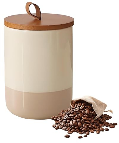 Simcat 800ml Keramik Kaffeebohnen Behälter Vorratsdosen mit Deckel Luftdicht für Kaffee Zucker Tee Gewürzen Nüsse Bohnen