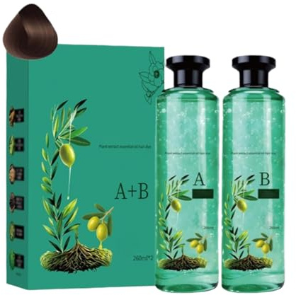 Pruojhw Tinte para el cabello, 2 unidades, cobertura gris con de cuidado de larga duración, juego de colores para el cabello, para salón de belleza y rutina de cuidado diario para mujeres