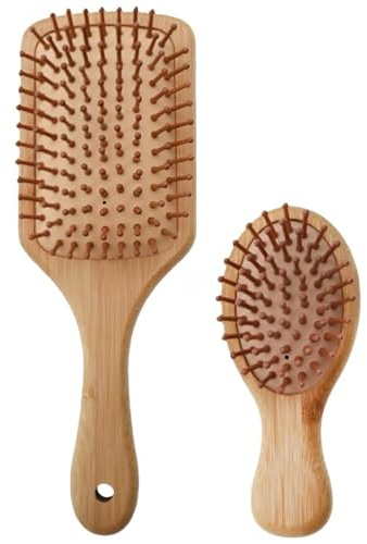 Set Spazzole per capelli in bambù, Spazzole Districa nodi, Hair Brush
