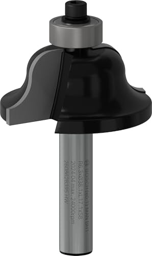 Bosch 1x PRO Frässtål profilfräs dubbelradie (för Mjukt trä, Hårt trä, Ø 38,1 mm, Professional Tillbehör Handöverfräs, Kantfräs)