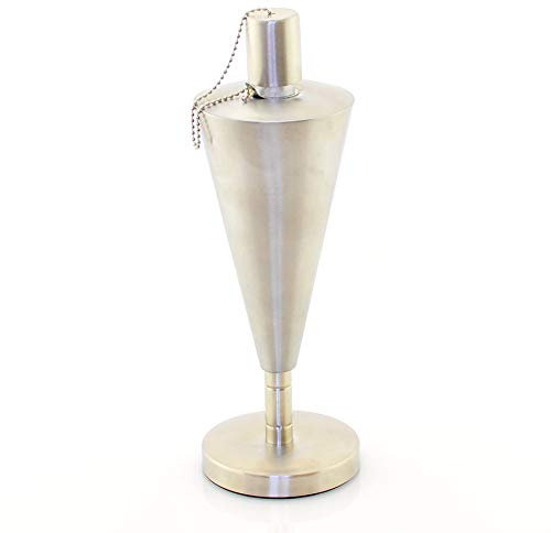 HANSA Antorcha de jardín de acero inoxidable grande reutilizable citronela quemador de llama llama 27 cm, juego de 3 piezas