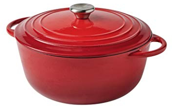 BRANDANI CASSERUOLA COCOTTE ROSSA GHISA SMALTATA 5 lt Misure: D24X33X18H