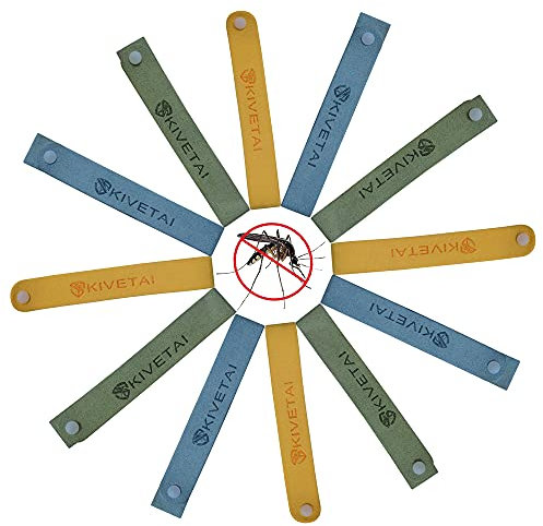 Mosquito Repellent Bracelet 12 Packs- Anti Mosquito Bracelets Insect Repellent Bands All Natural Travel Repellent Mosquito Waistbands Deet-Free Non Toxic Safe for Kids and Adults