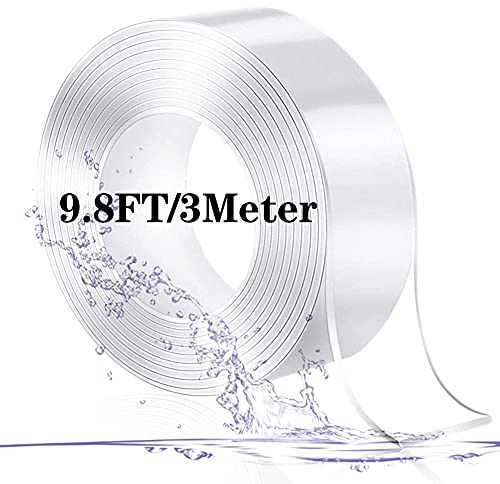 3 Meter Doppelseitiges Klebeband Extra Stark, Transparentes Abwaschbares Nano Tape, Ablösbar Spurlos Wiederverwendbares Beidseitiges Klebeband für Teppiche, Foto-Poster