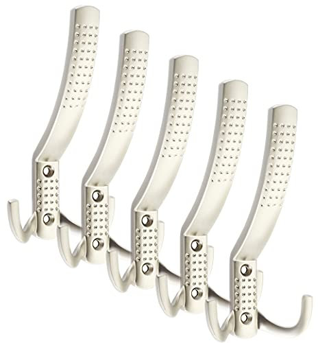 SOTECH 5 Stück Garderobenhaken JASMIN STRONG lang Edelstahloptik matt neue stabile Ausführung für Garderoben