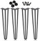 Ansobea Hairpin Legs tischbeine Metall schwarz Tischkufen Haarnadel Tischbein 12 mm, Hairpin Legs aus Stahl, 3-Stange Bein, 40 cm 4 Stück