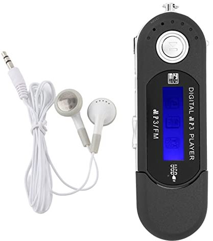 Buyweek MP3 Player mit Kopfhörer, 32GB Tragbarer Walkman Verlustfreier Sound Plug in Speicherkarte mit FM und Aufnahme für Sport (Schwarz)