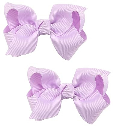 Koolgil Baby Girl's 2Pcs Cute 3 Inch Pure Color Bow-knot Hair Clip for Photography Travel Daily Life (Lavender)