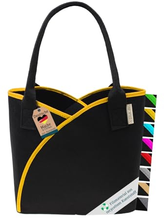 SILUK Filztasche Einkaufskorb Einkaufstasche, Filztaschen Shopper, Groß Multifunktional Filzkorb zur Aufbewahrung (Modell 1 Gelb)