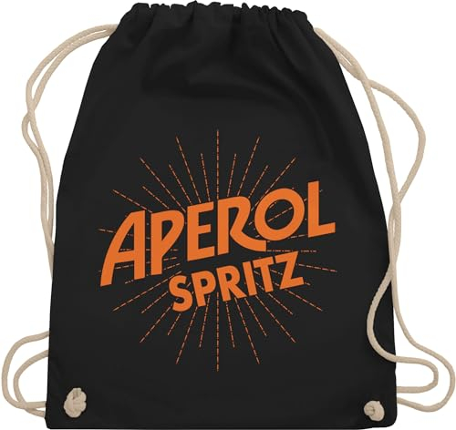 Shirtracer Turnbeutel Rucksack - & Fasching - Taschen - Aperol Spritz Kostüm I Karneval Kostüm Aperol Spritz - Unisize - Schwarz - tour beutel karnevalsbeutel faschings sauf stoffrucksack outfit