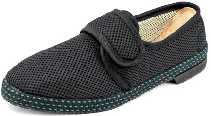 JOMIX Pantofole Uomo Estive Ciabatte da Anziani con Strappo Scarpe Lavabile in Lavatrice da Casa ITU1897 Nero 42