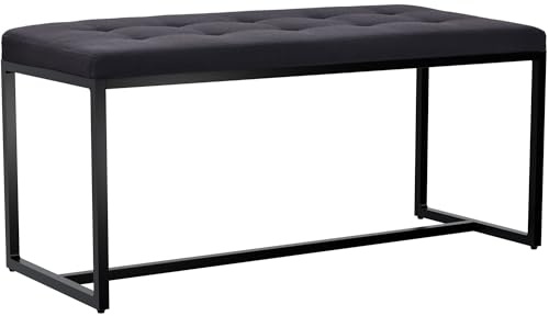 CLP Banc Barci I Banc Moderne | Banc rembourré de qualité supérieure avec Structure en Fer Peinte en Noir par poudrage, Couleur:Noir, Matériel:Tissu