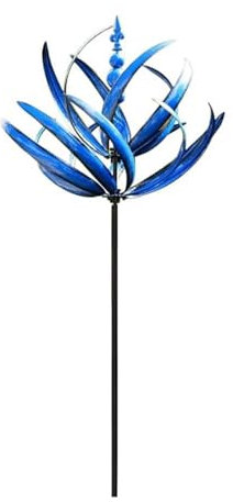 Metall Windrad für Garten, Lotus Windspiel Windmühle Wetterfest Und Standfest Garten Wind Spinner Metall Windräder, Für Garten Als Dekoration, Höhe 90 cm (B)