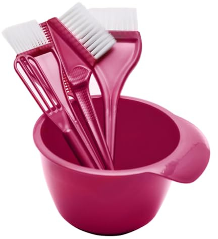 ERINGOGO Set de Tinte Cabello 5 Piezas Kit Profesional para Coloración Cepillo, Peine y Agitador Nylon y Abs Uso en Casa y Salón