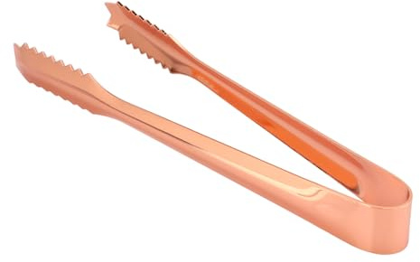 Haofy Pinces Alimentaires en Cuivre avec Pointes Dentelées, Pince de Service de Glace et de Nourriture en Acier Inoxydable 304, Conception Ergonomique pour Fête à Domicile, Restaurant (Cuivre Plaqué)