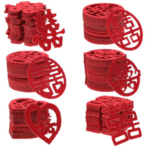FOMIYES 120 Pezzi Coriandoli per Matrimoni Decorazione Sparsa Non Tessuto 5 Cm per Tavoli e Banchetti Festa Nozze Tradizionale Cinese Xi Stile Casuale