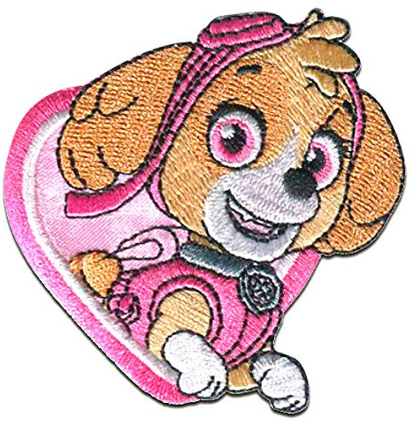 Paw Patrol SKYE - Aufnäher, Bügelbild, Aufbügler, Applikationen, Patches, Flicken, zum aufbügeln, Größe: 6,8 x 6,3 cm