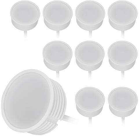 HCFEI 10x LED Modul flach Dimmbar 230V 5W für Einbaustrahler MR16 Kaltweiß 6000K Ersatz GU10 Ø 50mm Einbauramen Leuchtmittel