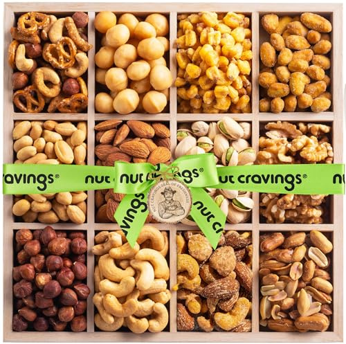 NUT CRAVINGS - Mixed Nuts Gift Basket (12 Assortments)