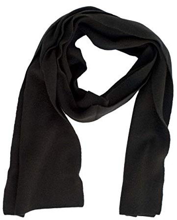FosterNatur, Sciarpa in lana merino liscia, 100% lana merino extra fine, Nero , 30 x 170 cm, 170 Gramm
