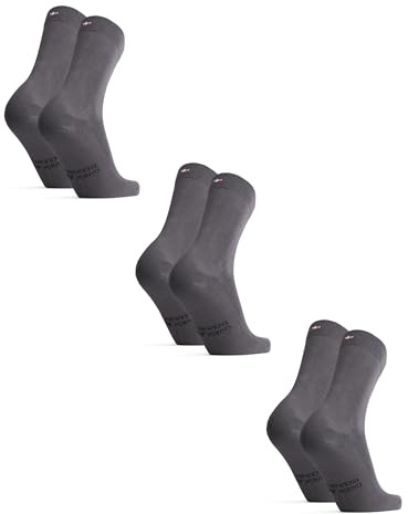 DANISH ENDURANCE Calcetines Casuales de Bambú Unisex, 3 Pack, Gris, 39-42
