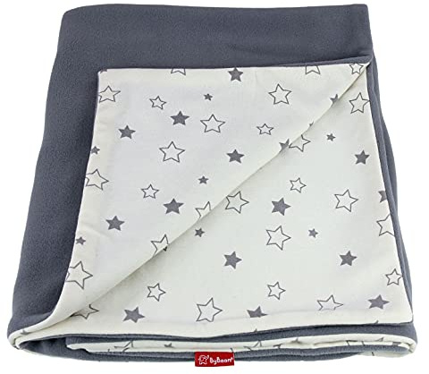 BYBOOM Basics, coperta per gattonare, 75 x 100 cm, universale, double face, con cotone e Minky, extra morbida, soffice, multifunzionale, per passeggini, casa e in viaggio