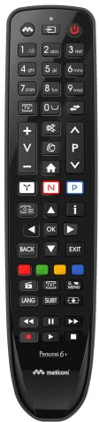 Meliconi Gumbody Personal 6+ Telecomando per TV Telefunken, Pronto all’Uso, Nessuna Programmazione, Funzione Learn, Antiurto in Gomma, Compatibile Smart TV Telefunken